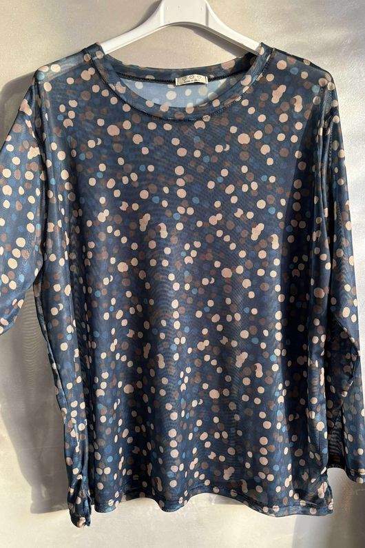 Bobby Mesh Layering Top Terrazzo Spot Prussian Navy